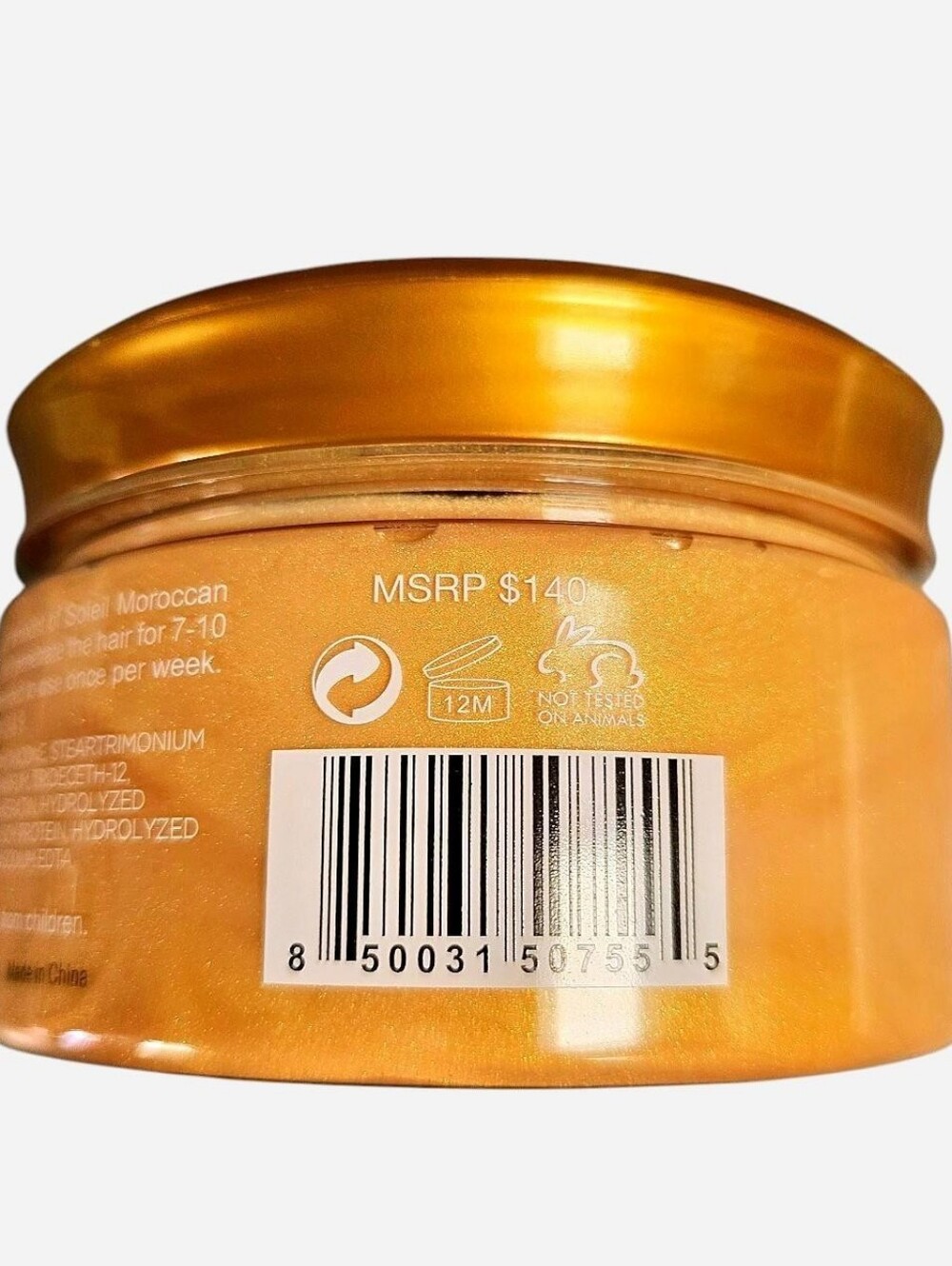 SOLEIL Moroccan Gold Hair Mask – 10.1floz/300ml Nourishing Treatment - Picture 3 of 4